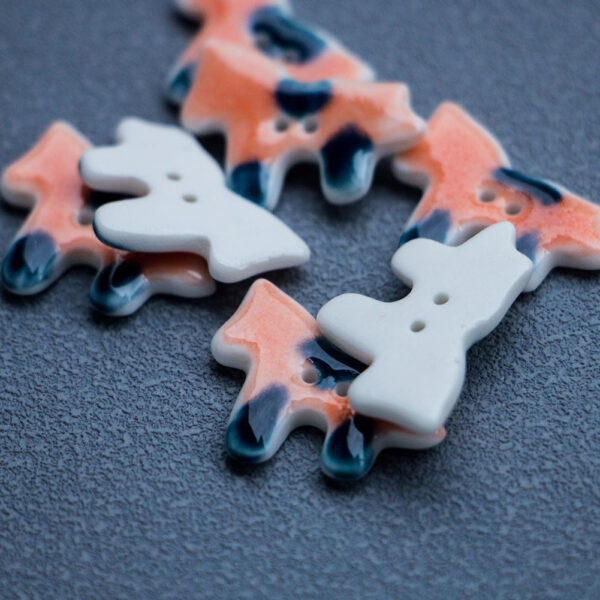 24mm Orange Pony 2-Hole Ceramic Sewing Buttons for DIY Trench Coats 10PCS - Image 2