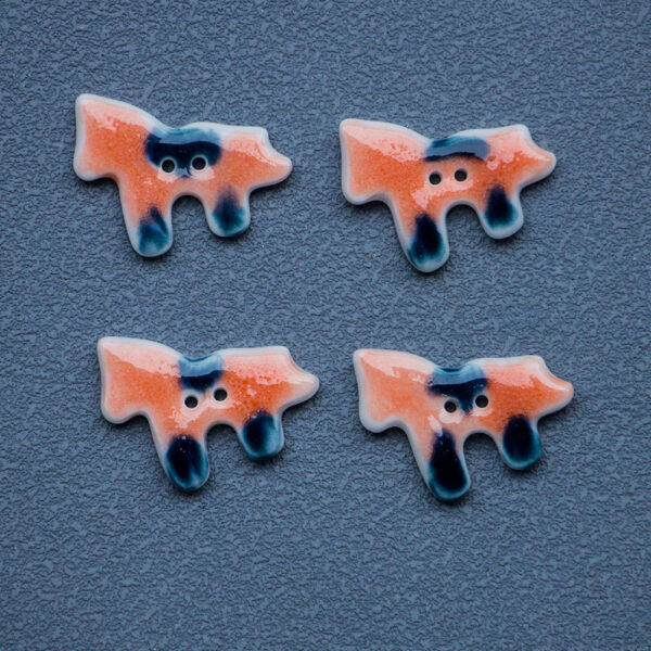 24mm Orange Pony 2-Hole Ceramic Sewing Buttons for DIY Trench Coats 10PCS - Image 5