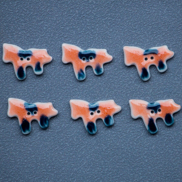 24mm Orange Pony 2-Hole Ceramic Sewing Buttons for DIY Trench Coats 10PCS - Image 4