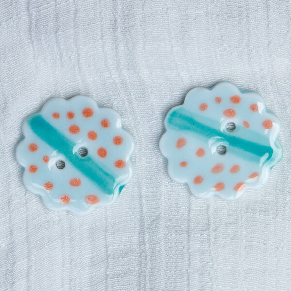 25mm Laced Round 2 Hole Ceramic Buttons for DIY Bracelet and Necklace Accessories 10PCS - Image 5