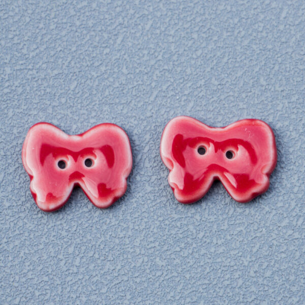 20.5mm Small Bow 2-Hole Handmade DIY Ceramic Buttons 10pcs - Image 7