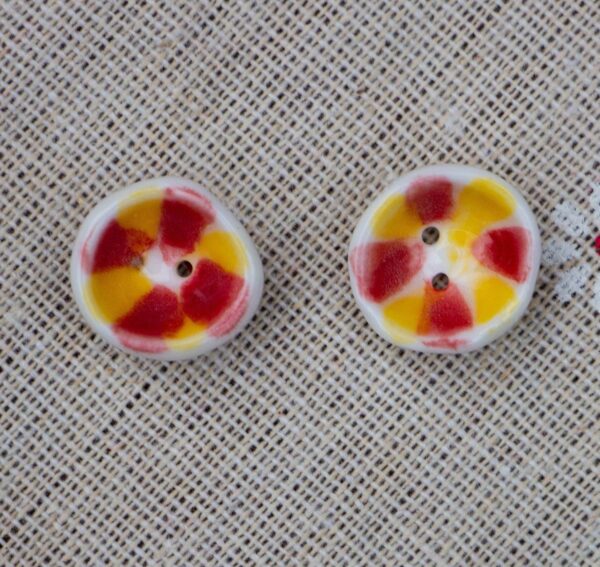 15mm Handmade Bowl-Shaped 2-Hole Ceramic Buttons for DIY Bracelets Necklace 10pcs - Image 4