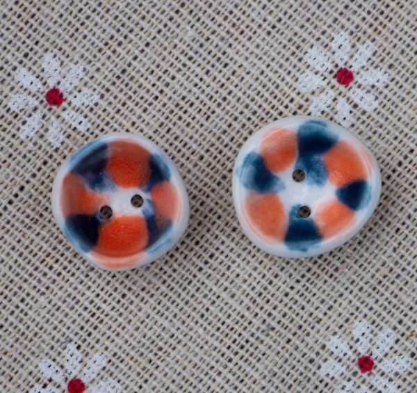 15mm Handmade Bowl-Shaped 2-Hole Ceramic Buttons for DIY Bracelets Necklace 10pcs - Image 5