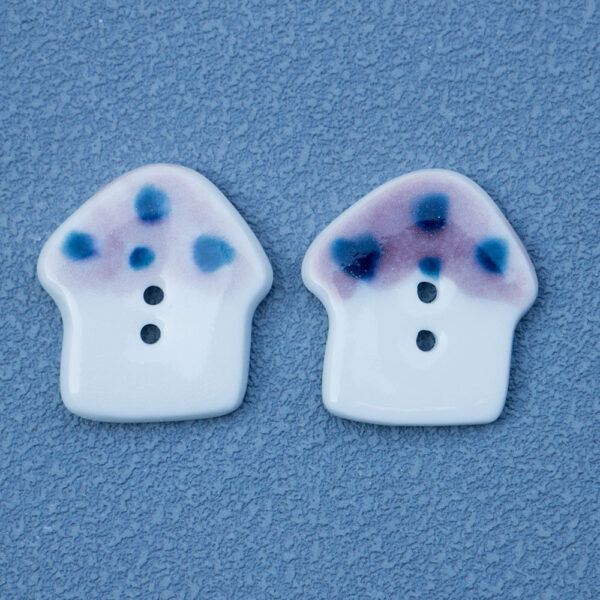 20mm Red Purple Mushroom Handmade Ceramic Buttons for DIY Bracelets Necklaces 4pcs - Image 2