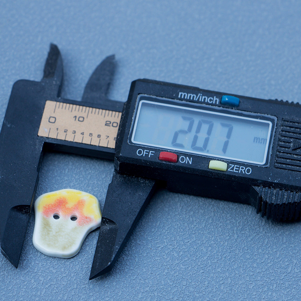 20mm Green & Yellow Ice Cream Cake Ceramic Buttons for DIY Handmade Ornaments 6pcs - Image 4