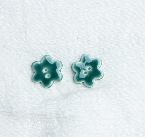 18mm Yellow Green Blue Small Flower Ceramic Buttons for DIY Brooch Accessories 10pcs - Image 5