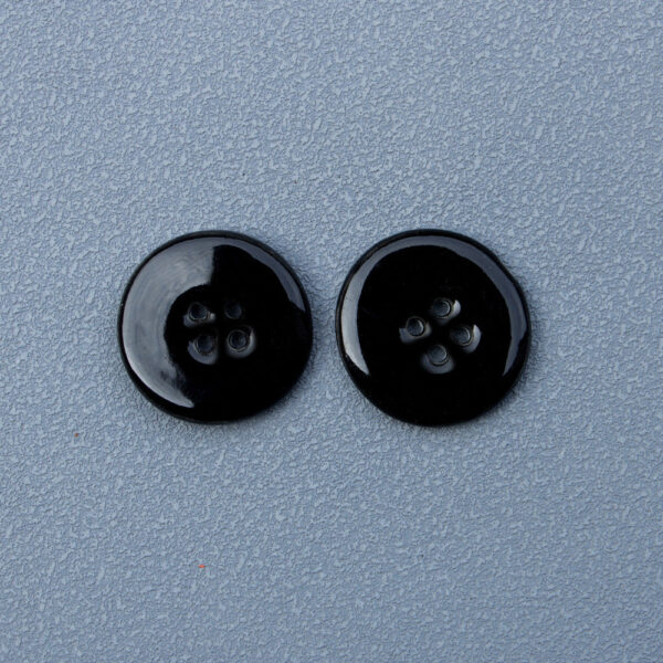 28mm Black and Khaki Round 4-Hole Handmade Ceramic Buttons 6pcs - Image 5