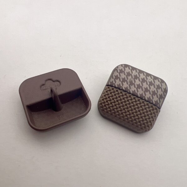25mm Square Houndstooth Patterned Metal Shank Buttons 50pcs - Image 5