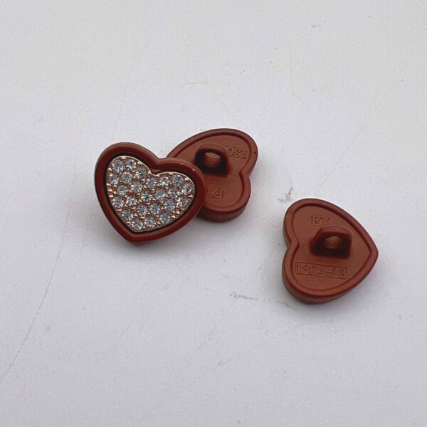 12.5mm Diamond Starry Heart Metal Buttons for Women's Shirts 50pcs