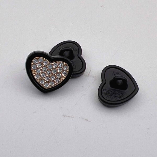 12.5mm Diamond Starry Heart Metal Buttons for Women's Shirts 50pcs