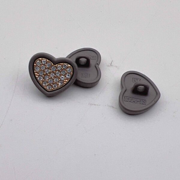 12.5mm Diamond Starry Heart Metal Buttons for Women's Shirts 50pcs