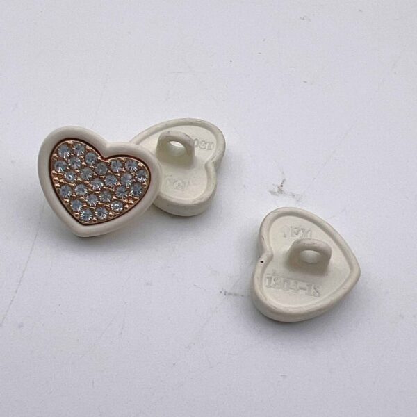 12.5mm Diamond Starry Heart Metal Buttons for Women's Shirts 50pcs