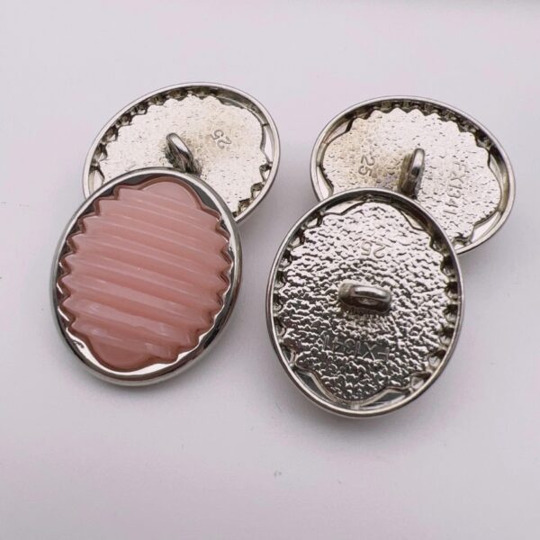 18/21/25mm Oval Stripe Resin Metal Shank Buttons 49 Pack - Image 4