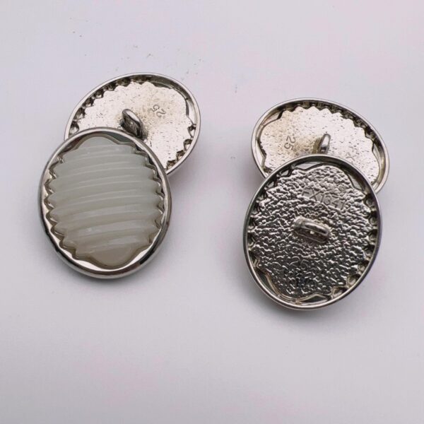 18/21/25mm Oval Stripe Resin Metal Shank Buttons 49 Pack - Image 6