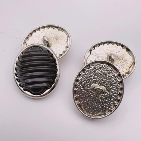 18/21/25mm Oval Stripe Resin Metal Shank Buttons 49 Pack - Image 8