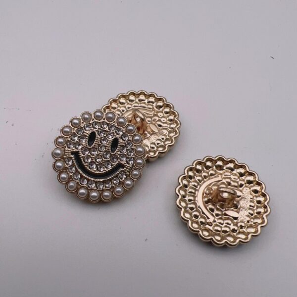 25mm Pearl Bordered Smile Metal Shank Buttons 50pcs - Image 4