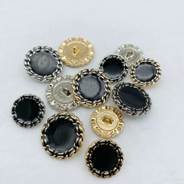 18/23mm Black Metal Shank Buttons for Pants 50pcs - Image 2