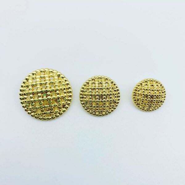 Gold & Silver Round Hollow Shank Metal Buttons for Coats 48 Pack - Image 3