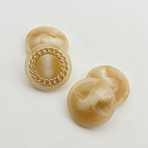 25mm Gold-Tone Chain Mesh Resin Buttons Hidden Shank 48 Pack - Image 7
