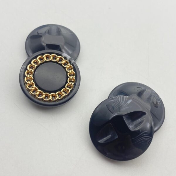 25mm Gold-Tone Chain Mesh Resin Buttons Hidden Shank 48 Pack - Image 8
