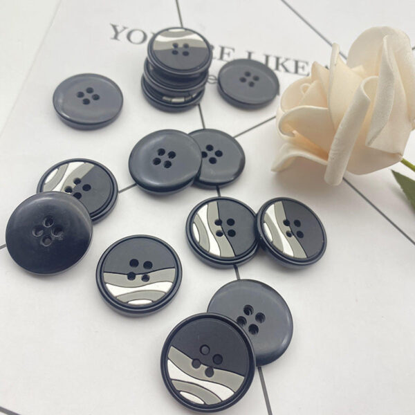 25/28mm Rubber Round Resin Buttons 48 Pack(4 Mixed Colors) - Image 3