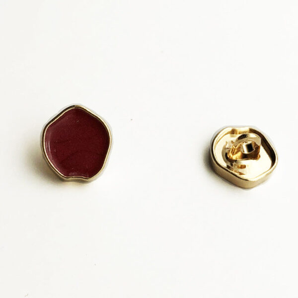 12.5/25mm Irregular High-Gloss Metal Shank Buttons 12PCS - Image 2