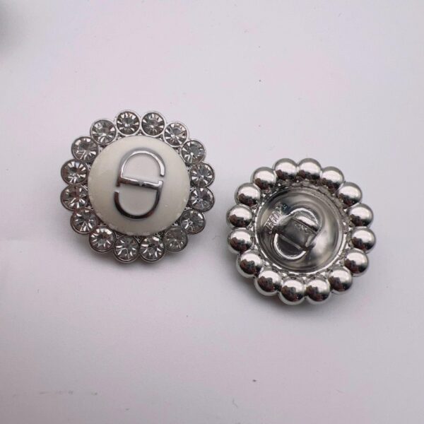 17.5/23mm Diamond-Encrusted Lace Metal Shank Buttons 50pcs - Image 4