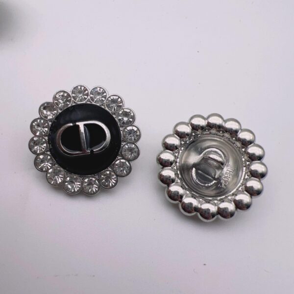17.5/23mm Diamond-Encrusted Lace Metal Shank Buttons 50pcs - Image 5