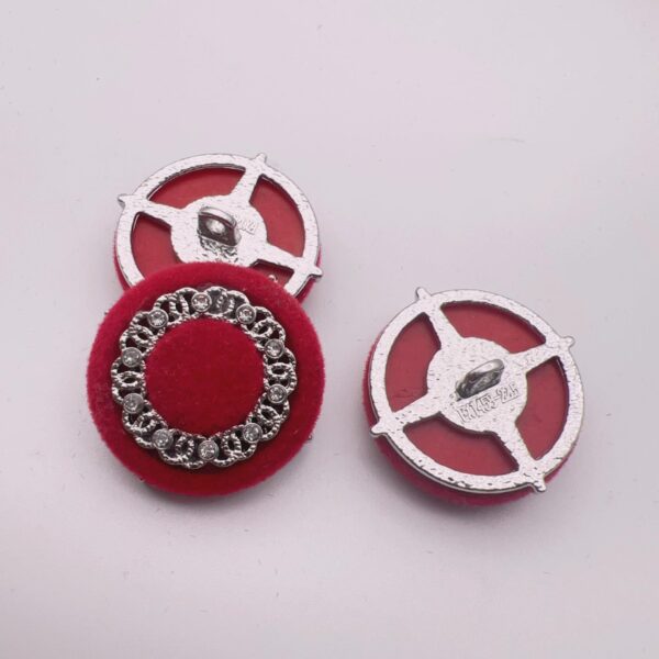 25mm Round Crystal Bead Velvet Metal Buttons 50 Pack - Image 6