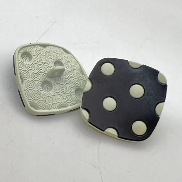 25mm DIY Colored Spots Square Curved Metal Shank Buttons 12pcs - Image 5