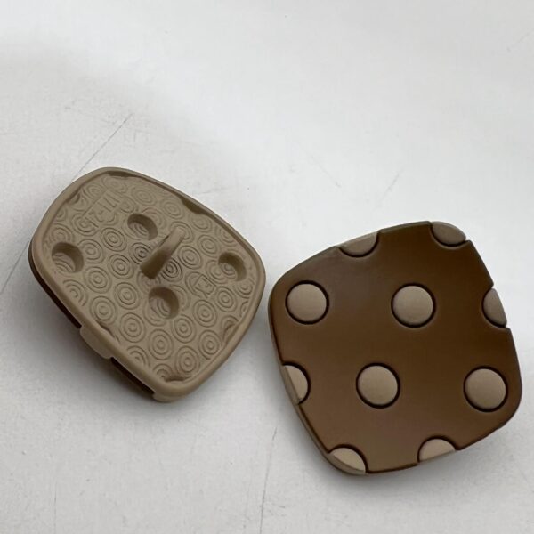 25mm DIY Colored Spots Square Curved Metal Shank Buttons 12pcs - Image 7