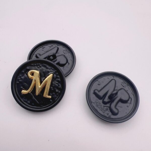 25mm Letter M Round Metal Decorative Buttons 48 Pack - Image 7
