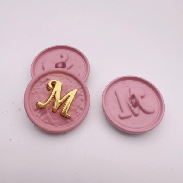 25mm Letter M Round Metal Decorative Buttons 48 Pack - Image 6