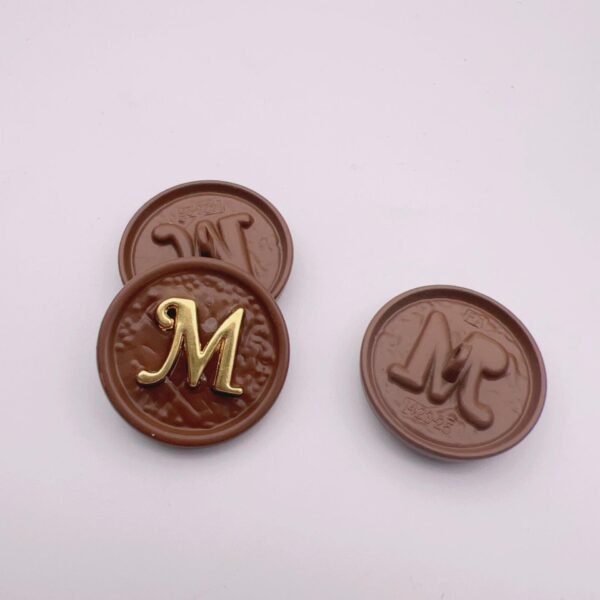25mm Letter M Round Metal Decorative Buttons 48 Pack - Image 3