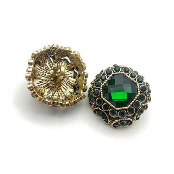 25mm Solid Color Bead-Studded Bronze Alloy Coat Buttons 50 Pack - Image 3