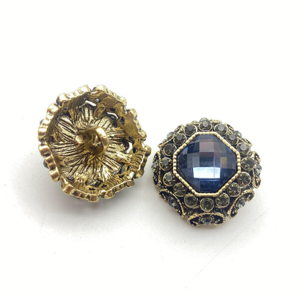25mm Solid Color Bead-Studded Bronze Alloy Coat Buttons 50 Pack - Image 4