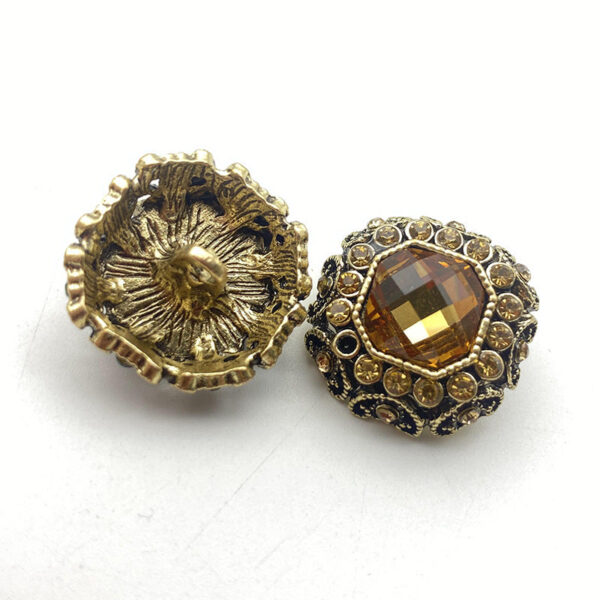 25mm Solid Color Bead-Studded Bronze Alloy Coat Buttons 50 Pack - Image 6