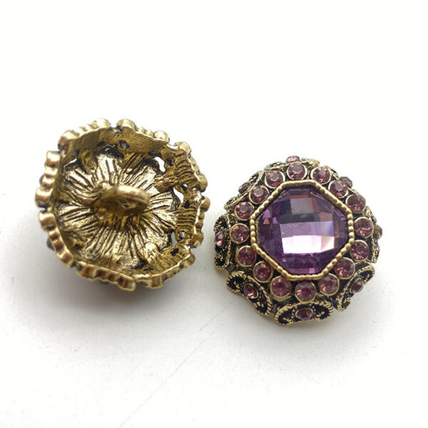 25mm Solid Color Bead-Studded Bronze Alloy Coat Buttons 50 Pack - Image 5
