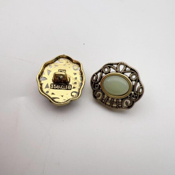 17.5mm Chinese Style Vintage Hollow Lace Alloy Shank Buttons 50 Pack - Image 5