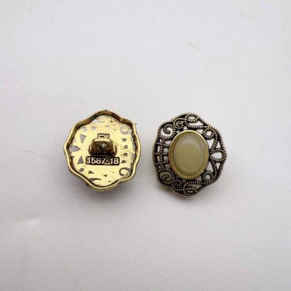 17.5mm Chinese Style Vintage Hollow Lace Alloy Shank Buttons 50 Pack - Image 4