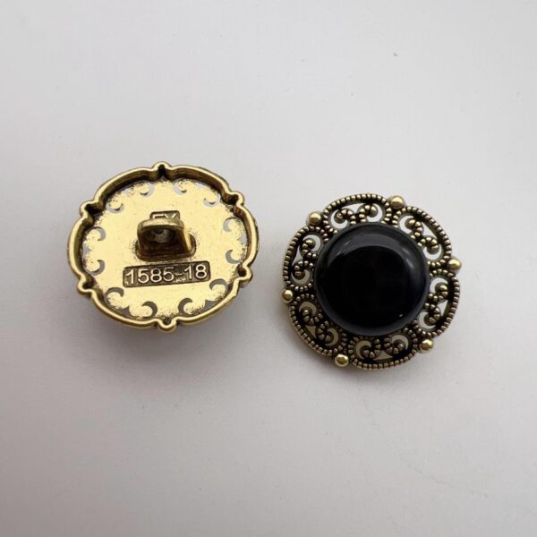 17.5mm Chinese Style Vintage Round Lace Metal Shank Buttons 50 Pack - Image 4