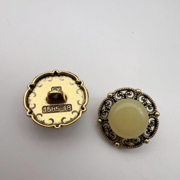 17.5mm Chinese Style Vintage Round Lace Metal Shank Buttons 50 Pack - Image 5