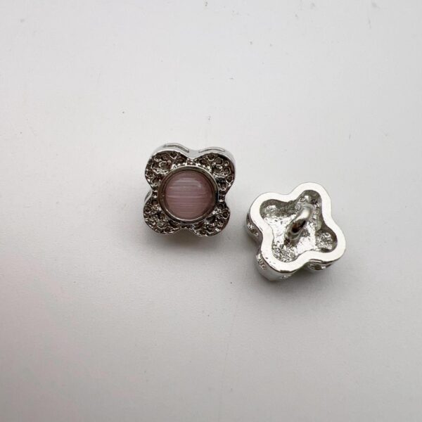 12mm Multi-Diamond Polished Metal Flower Buttons 30 Pack - Image 4