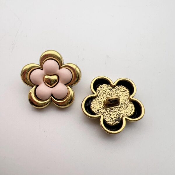 17.5/21mm Five-Petal Flower Vintage Metal Dot Shank Buttons 50 Pack - Image 3