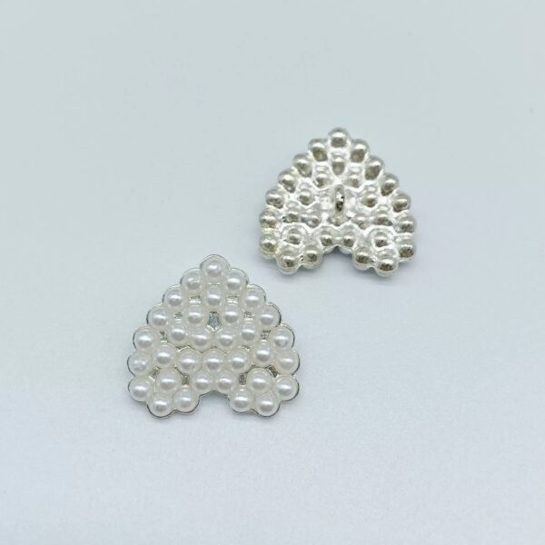 Heart Shaped Rhinestone Pearl Metal Shank Coat Buttons 49 Pack - Image 5