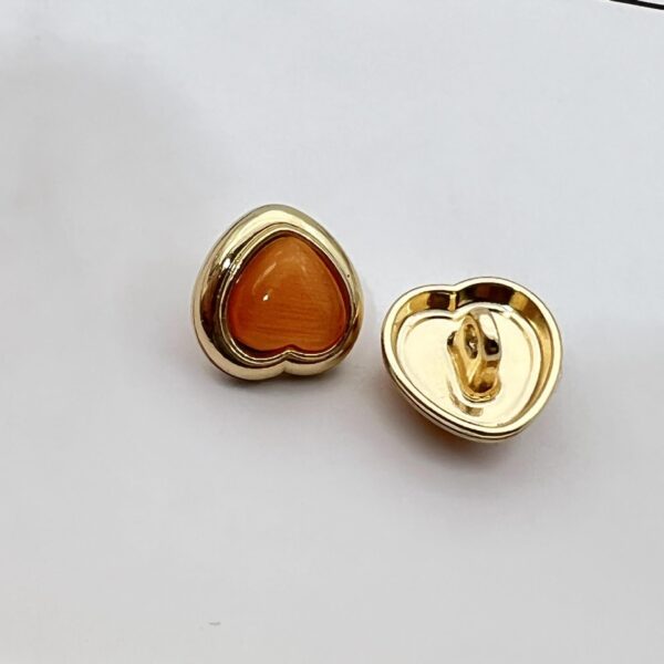 12.5mm Heart Shaped Pearlized Resin Metal Shank Buttons 50PCS - Image 5