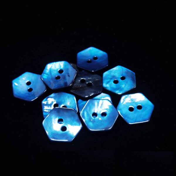 20L Hexagon 2-Hole Mother of Pearl Shell Buttons for Craft 99 Pack