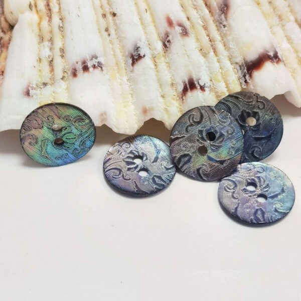 24L (15mm) Japanese Mother of Pearl Ash Gray Shell Buttons 100pcs