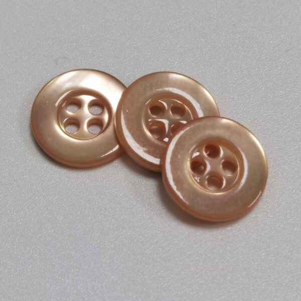 18L Orange Pink Wide-Rim 4-Hole Mother of Pearl Shell Buttons 100 Pack