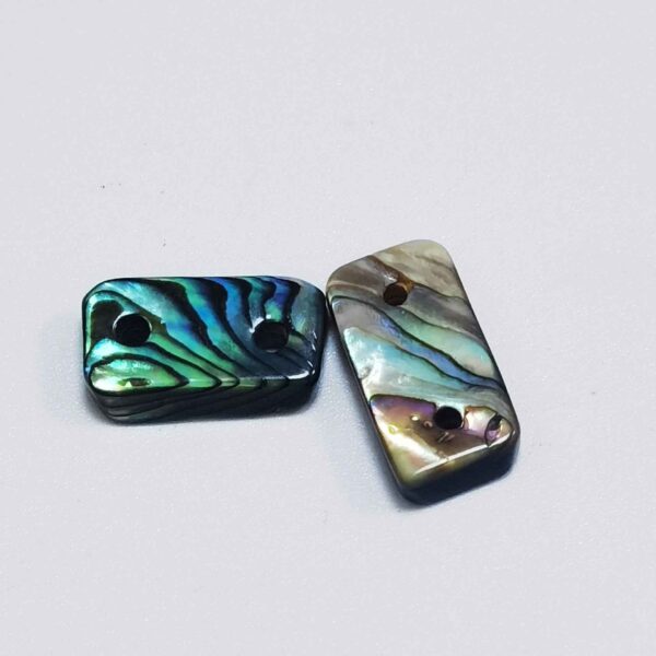 15x8mm Blue Abalone Shell Logo Decorative Button 100pcs